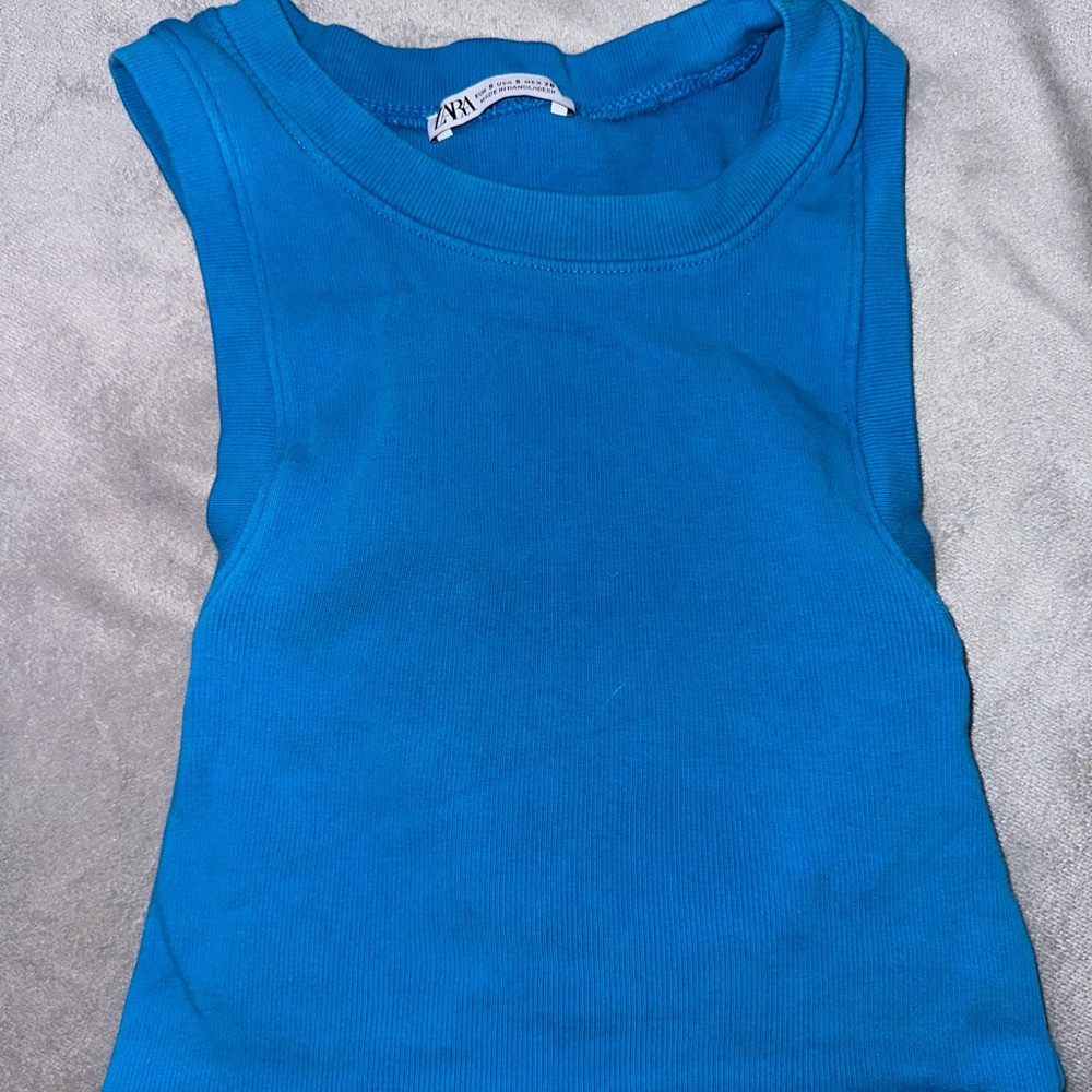 Zara basic blue top